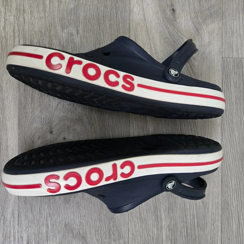 Crocs Navy Blue Bayaband Clogs Size 12 Casual Sporty Logo Clog Sporty